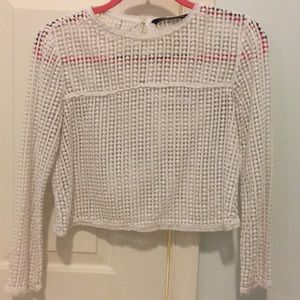 Zara White Lace Crop Top